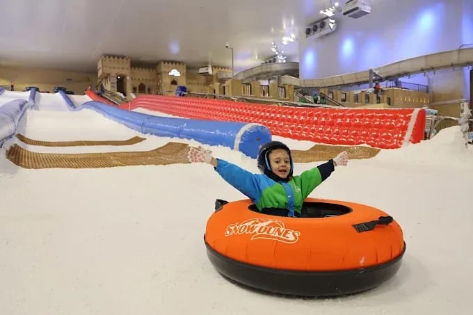 Snow tubing at Snow Dunes Qatar
